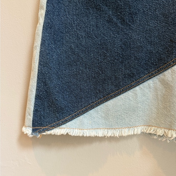 ZARA Basic Z1975 Denim Patchwork Mini Fringed Hem - S - Picture 5 of 13